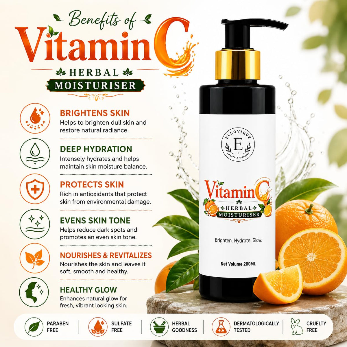 Vitamin C Glycerin Herbal Moisturiser 200ml