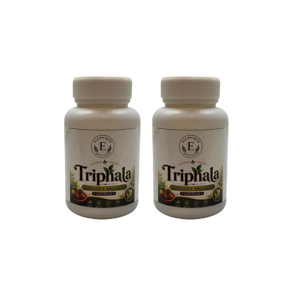 Triphala Amla Digestive Wellness Capsules Pack of 2 (60 Capsules)