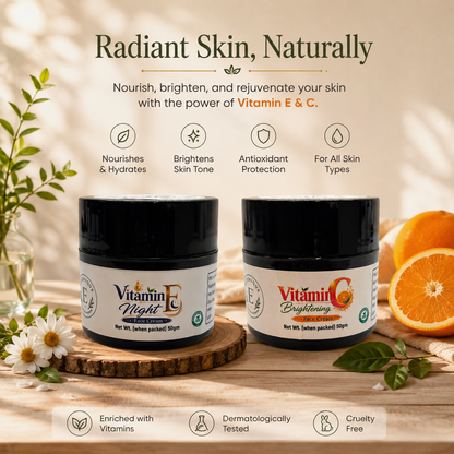 Vitamin E Glycerin Night Face Cream + Vitamin C Brightening Face Cream