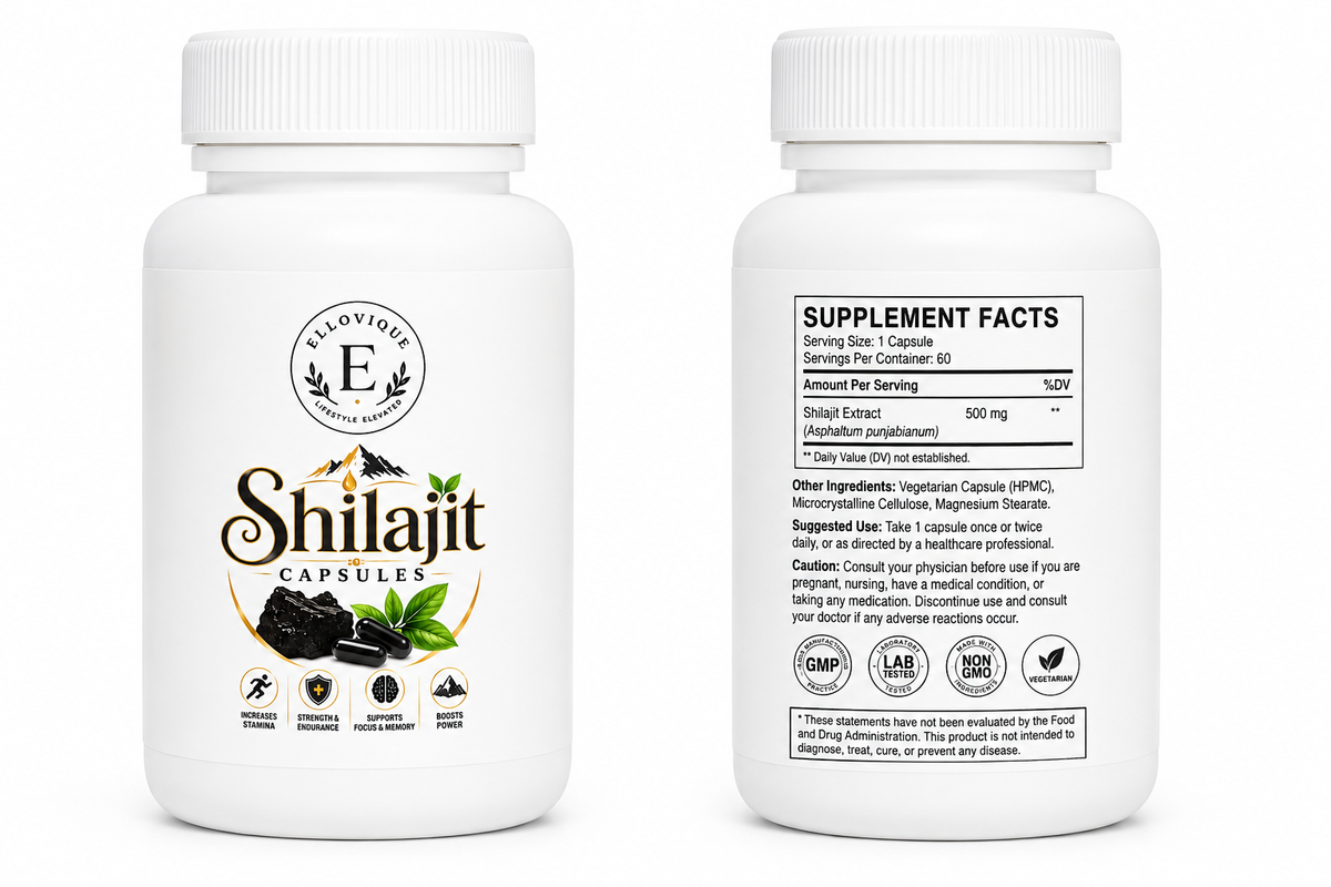 Shilajit Ashwagandha Herbal Capsules Pack of 2 (60 Capsules)