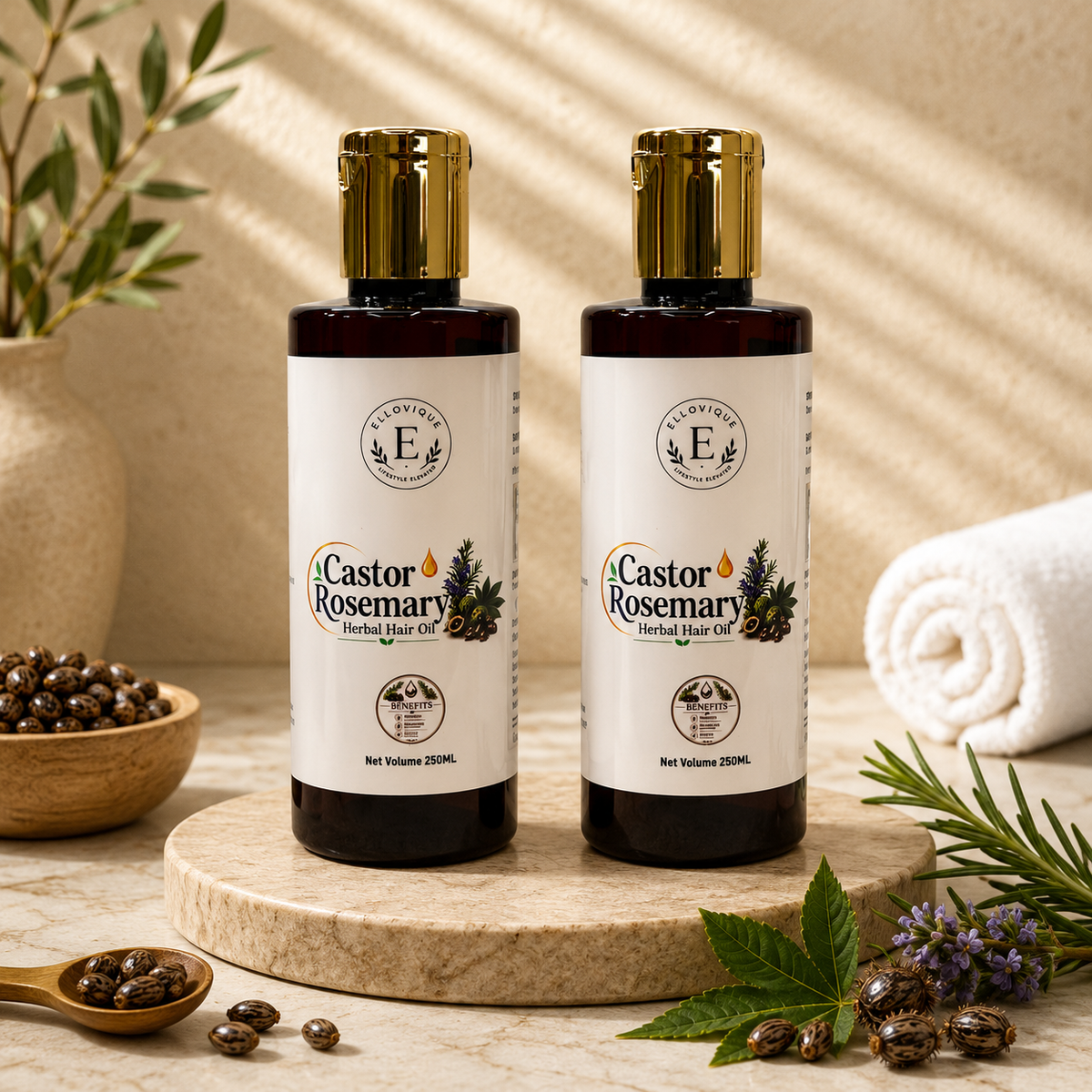 Castor Rosemary Herbal Hair Oil Pack of 2